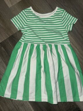 Cat & Jack Green and White Striped Casual Dress